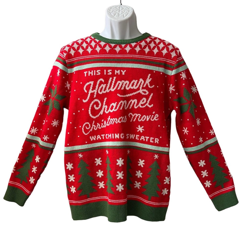 This Is My Hallmark Channel Watching Ugly Christmas Sweater Sz L NWOT